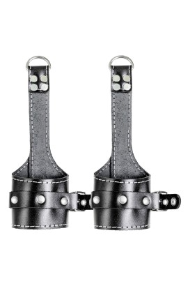 Черные подвесы с белой строчкой