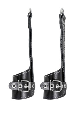 Черные подвесы с белой строчкой