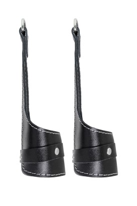 Черные подвесы с белой строчкой