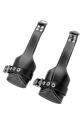 Черные подвесы с белой строчкой