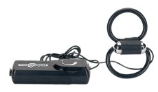 Чёрное эрекционное кольцо с подхватом мошонки и вибрацией X-FACTOR VIBRATING COCK & BALL RINGS