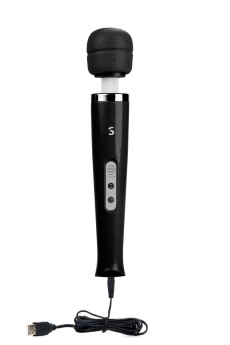 Черный вибромассажер, работающий от USB, Ultra Twizzle Trigger USB Plug - 31,5 см.