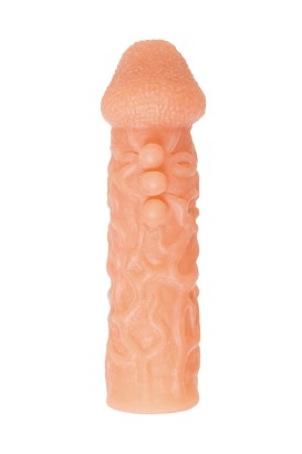 Телесная закрытая насадка с шершавой головкой Cock Sleeve 007 Size S - 13,8 см.