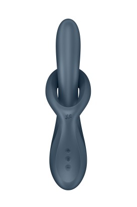 Серый вибратор-ротатор с функцией нагрева Heat Flex 4 - 23 см.