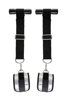 Черно-серебристые фиксаторы для рук на дверь Anonymo