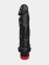 Чёрный вибратор-реалистик с чётко очерченной головкой - 20,5 см.