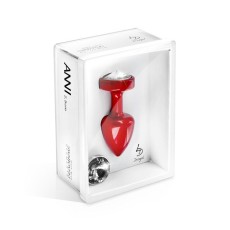 Красный анальный плаг Anni Magnet T1 Red Cristal/black с 2 заменяемыми кристаллами - 6 см.