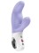 Сиреневый вибратор с клиторальным стимулятором Miss Bi - 17 см.