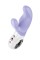 Сиреневый вибратор с клиторальным стимулятором Miss Bi - 17 см.