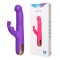Фиолетовый вибратор-ротатор со стимулятором клитора и возвратно-поступательными движениями - 22,4 см.