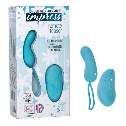 Бирюзовое виброяйцо Remote Teaser с пультом ДУ