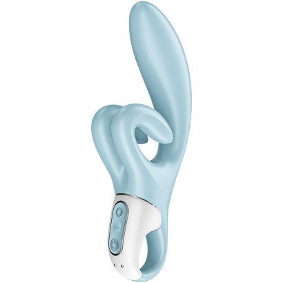 Голубой вибратор-кролик Touch me - 21,2 см.