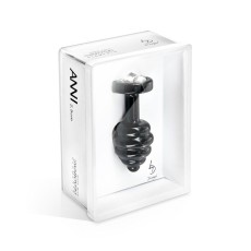 Большой чёрный винтовой плаг ANNI Ano black T2 - 7,5 см.