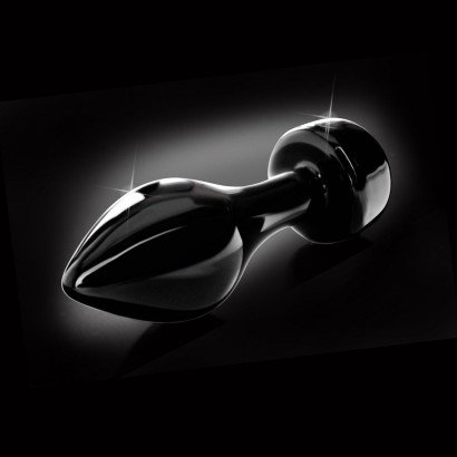 Черная анальная пробка из стекла Icicles No. 44 - 8,5 см.