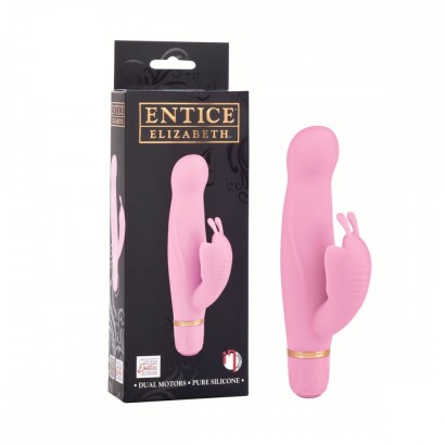 Розовый вибратор с клиторальной бабочкой ENTINCE ELIZABETH 