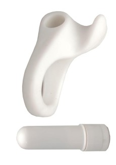 Белое виброкольцо Throb 