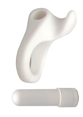 Белое виброкольцо Throb 