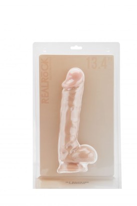 Телесный фаллоимитатор Realistic Cock 13,4  With Scrotum - 34 см.