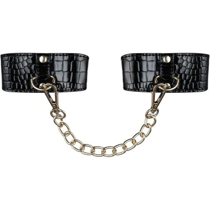 Элегантные черные наручники с цепочкой