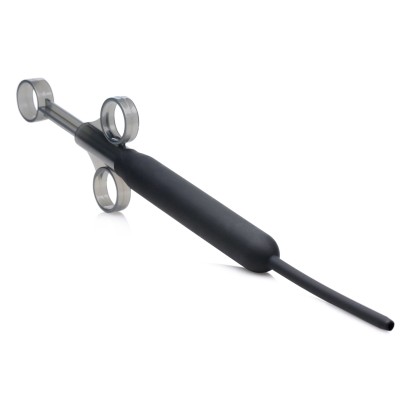 Черный шприц с тонким кончиком для введения геля Deep Shot Lubricant Launcher