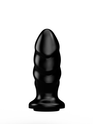 Чёрный спиралевидный анальный плаг - 12,9 см.