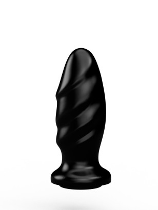 Чёрный спиралевидный анальный плаг - 12,9 см.