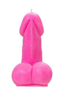 Розовая свеча в форме пениса - 47 гр.