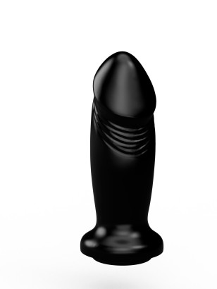 Чёрный анальный плаг фаллической формы - 13,7 см.