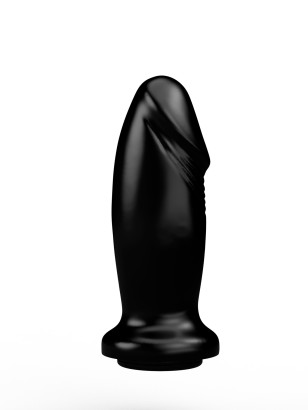 Чёрный анальный плаг фаллической формы - 13,7 см.