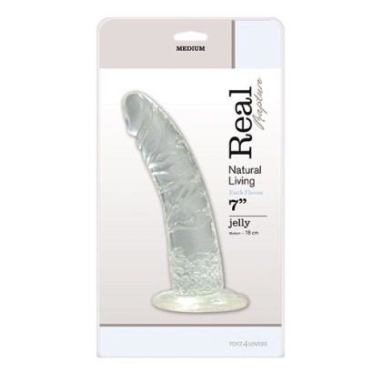Прозрачный фаллоимитатор без мошонки JELLY DILDO REAL RAPTURE CLEAR - 18 см.