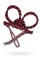 Черно-красные наручники-оковы ’’Узел-омега’’ из хлопковой веревки