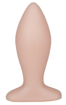 Телесная анальная пробка с широким основанием - 9 см. Телесная анальная пробка с широким основанием - 9 см.