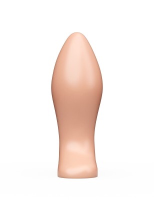 Телесная анальная пробка с широким основанием - 9 см.