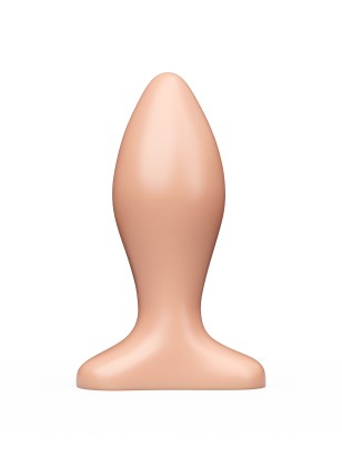 Телесная анальная пробка с широким основанием - 9 см.