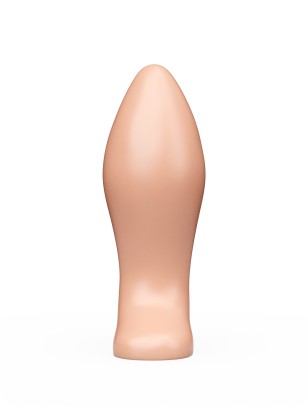 Телесная анальная пробка с широким основанием - 9 см.