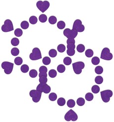 Фиолетовые открытые пестисы  Круги и сердца 