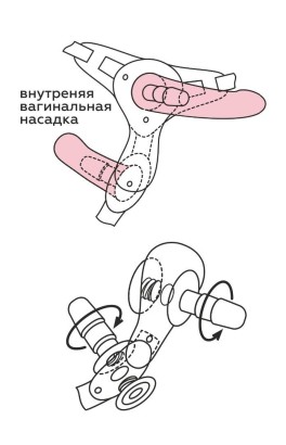 Кожаный пояс харнесс WOMAN LONG премиум класса с 3 насадками