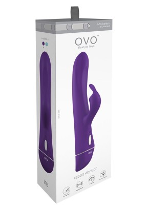 Фиолетовый вибратор OVO K6 с клиторальным стимулятором