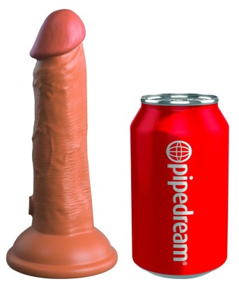 Фаллоимитатор цвета карамели 6  Vibrating Silicone Dual Density Cock - 17,8 см.
