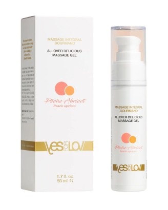 Универсальный массажный гель-смазка Allover Delicious Massage Gel с ароматом персика и абрикоса - 50 мл.