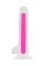 Прозрачно-розовый фаллоимитатор, светящийся в темноте, Clark Glow - 22 см.
