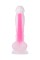Прозрачно-розовый фаллоимитатор, светящийся в темноте, Clark Glow - 22 см.