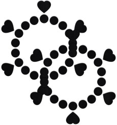 Чёрные открытые пестисы  Круги и сердца 