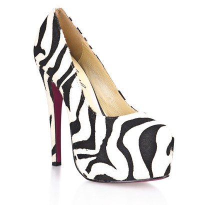 Туфли из искуственной шерсти зебры Black&White
