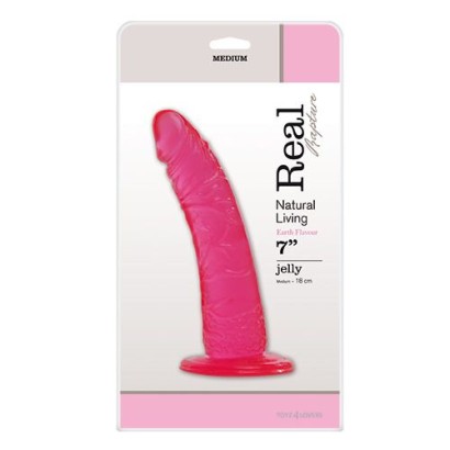 Розовый фаллоимитатор JELLY DILDO REAL RAPTURE PINK 7 - 18 см.