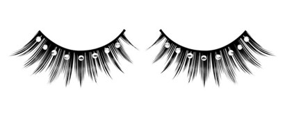 Чёрные ресницы со сверкающими стразами