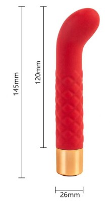 Красный вибратор для G-точки - 14,5 см.