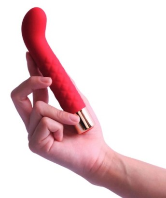 Красный вибратор для G-точки - 14,5 см.