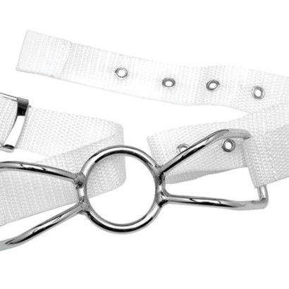 Расширитель для рта Asylum Patient Mouth Restraint with Metal Bit белого цвета