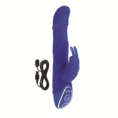 Синий вибратор хай-тек BODY&SOUL LOVE BUNNY - 19,5 см.